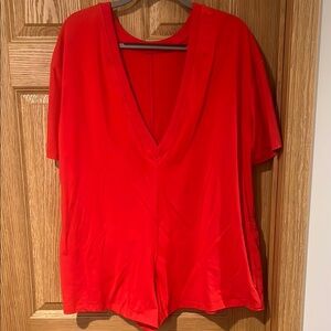 Vibrant Red Women's Romper